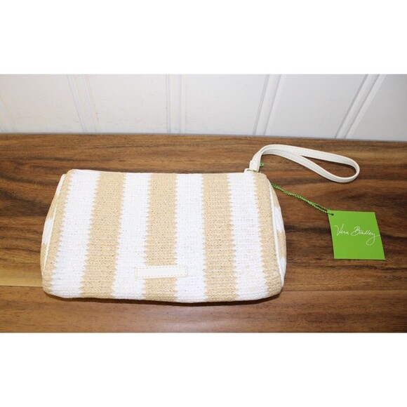 Vera Bradley Striped Wristlet - Natural Stripe New‎ - Picture 1 of 7